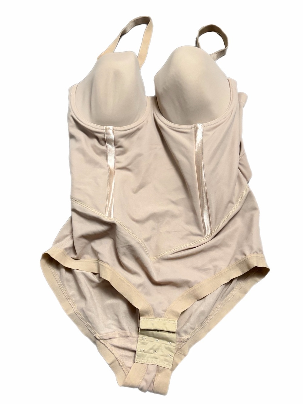 90s European British Vintage Shapewear Bodysuit (Tan/Nude) Size 36D (L/XL)